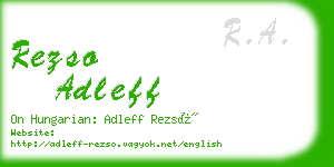 rezso adleff business card